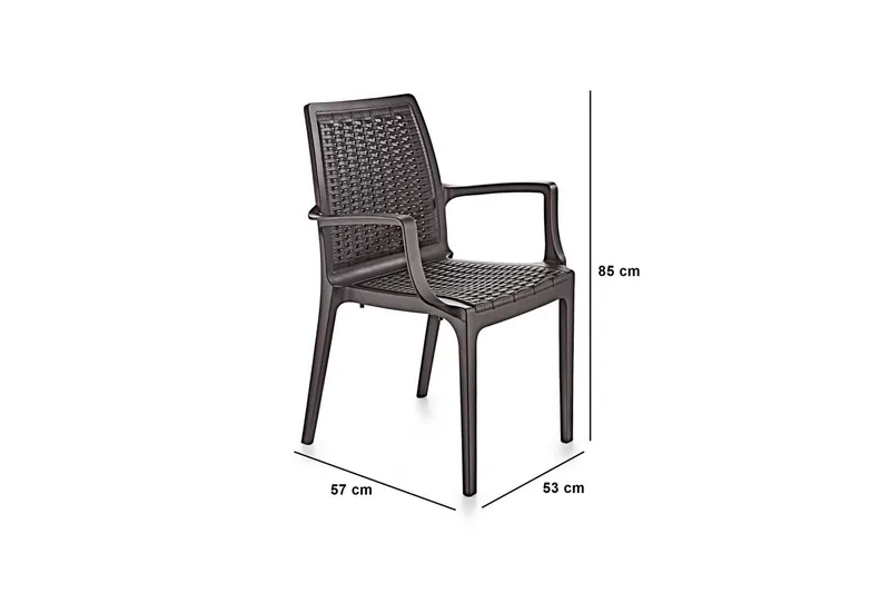 Omber Käsinojatuoli Utomhus - Tummanruskea - Puutarhakalusteet - Puutarhatuoli - Karmituoli ulos