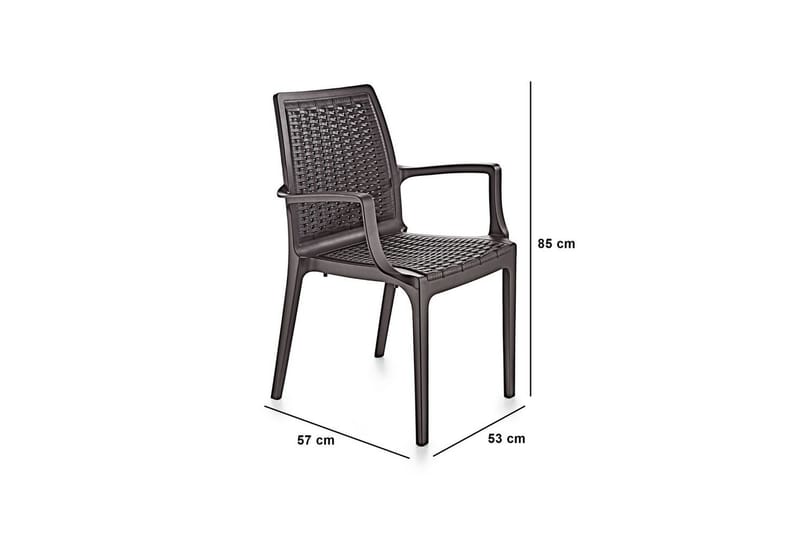 Omber Käsinojatuoli Utomhus - Tummanruskea - Puutarhakalusteet - Puutarhatuoli - Karmituoli ulos