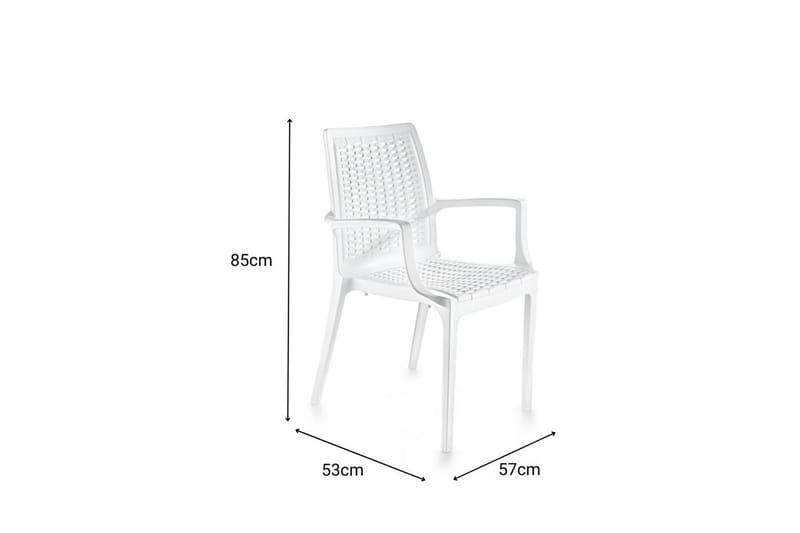 Omber Käsinojatuoli Utomhus - Valkoinen - Puutarhakalusteet - Puutarhatuoli - Karmituoli ulos