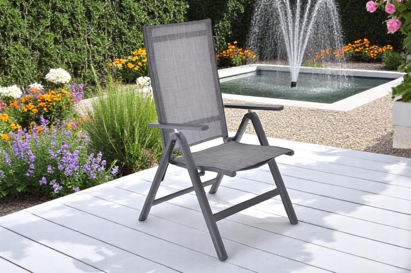 Palermo Ulkono nojatuoli 3-asentoinen taitettava - Musta - Puutarhakalusteet - Puutarhatuoli - Säätötuoli