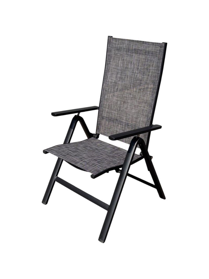 Palermo Ulkono nojatuoli 3-asentoinen taitettava - Musta - Puutarhakalusteet - Puutarhatuoli - Säätötuoli