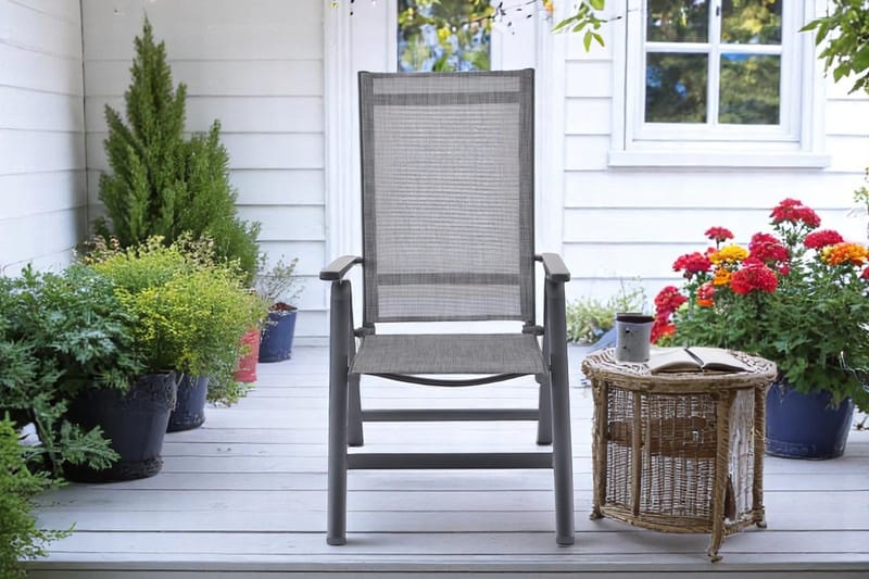 Palermo Ulkono nojatuoli 3-asentoinen taitettava - Musta - Puutarhakalusteet - Puutarhatuoli - Säätötuoli