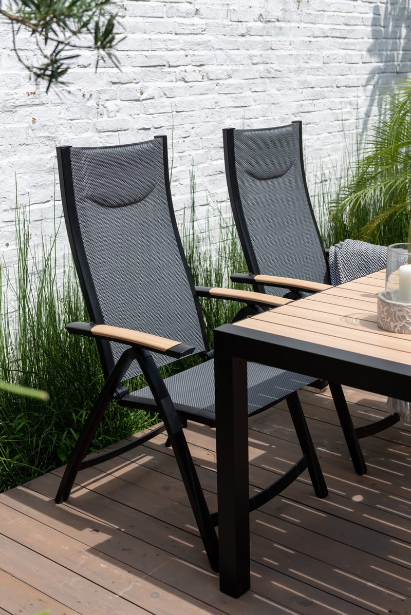 Panama Ulkotuoli säädettävä - Musta - Puutarhakalusteet - Puutarhatuoli - Säätötuoli