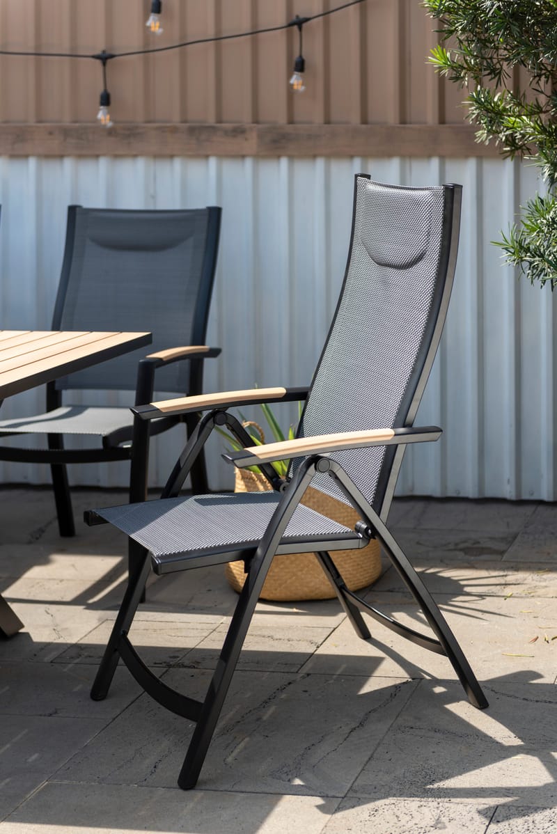 Panama Ulkotuoli säädettävä - Musta - Puutarhakalusteet - Puutarhatuoli - Säätötuoli