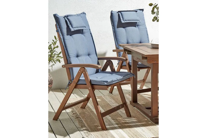 Paolo Asentotuoli - Sininen/Tummanruskea - Puutarhakalusteet - Puutarhatuoli - Säätötuoli