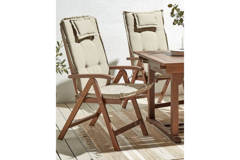 Paolo Asentotuoli - Tummanruskea/Beige - Puutarhakalusteet - Puutarhatuoli - Säätötuoli