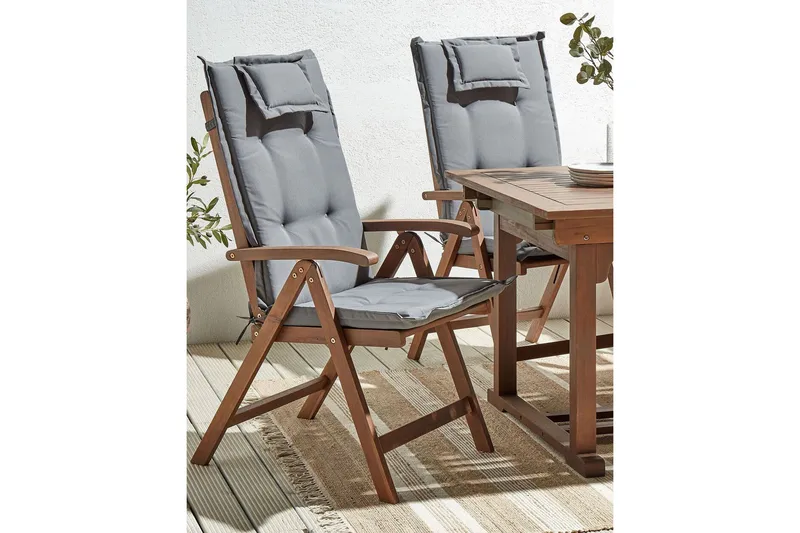 Paolo Asentotuoli - Tummanruskea/Harmaa - Puutarhakalusteet - Puutarhatuoli - Säätötuoli