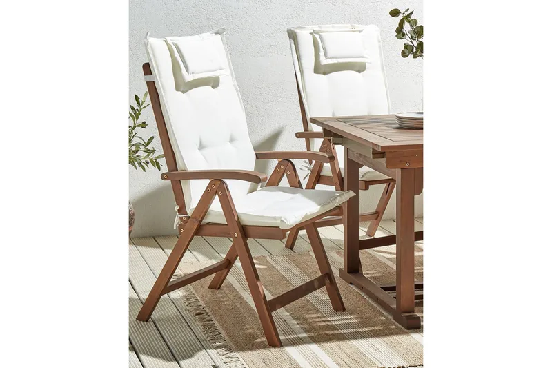 Paolo Asentotuoli - Tummanruskea/Valkoinen - Puutarhakalusteet - Puutarhatuoli - Säätötuoli