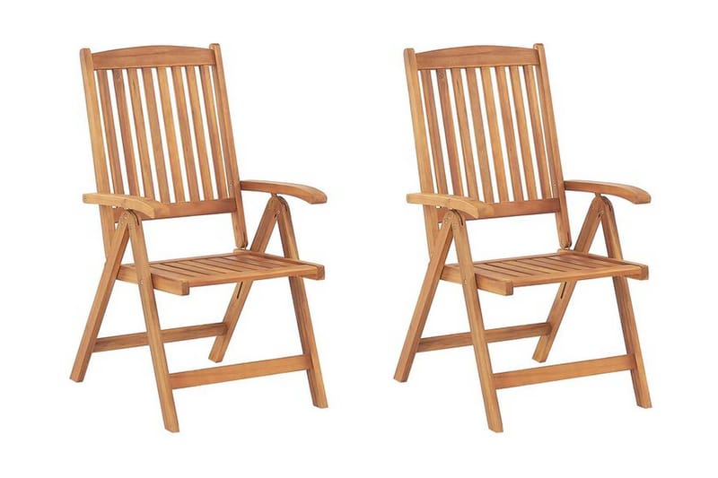 Java Puutarhatuoli 2 kpl Akaasia Vaaleanruskea - Puu/Luonnonväri - Puutarhakalusteet - Puutarhatuoli - Parveketuoli & taittotuoli ulos