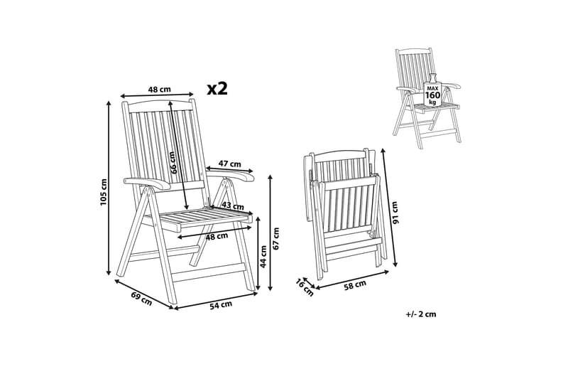 Java Puutarhatuoli 2 kpl Akaasia Vaaleanruskea - Puu/Luonnonväri - Puutarhakalusteet - Puutarhatuoli - Parveketuoli & taittotuoli ulos