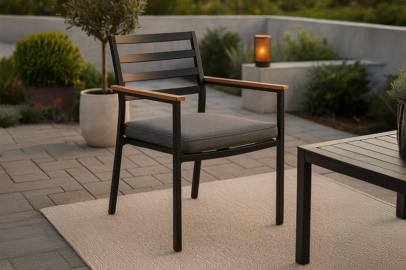 Käsinojallinen tuoli Brasilia Pinottava - Musta - Puutarhakalusteet - Puutarhatuoli - Parveketuoli & taittotuoli ulos