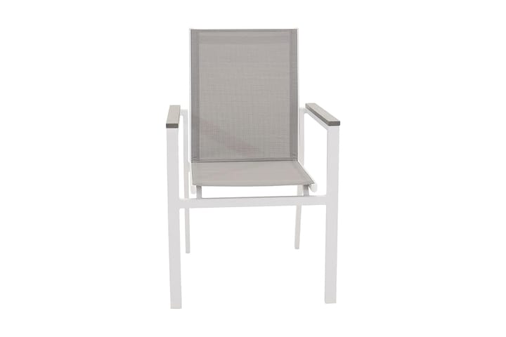 Käsinojallinen tuoli Parma Pinottava Valkoinen/Harmaa - Venture Home - Karmituoli ulos - Parveketuoli & taittotuoli ulos - Ulkotilan ruokatuoli