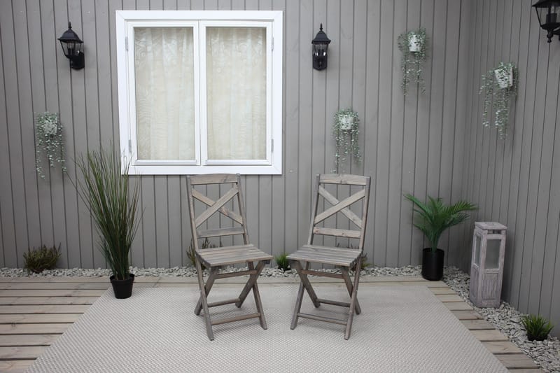 Klaffituoli Edilma - Harmaa - Puutarhakalusteet - Puutarhatuoli - Parveketuoli & taittotuoli ulos