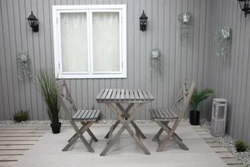 Klaffituoli Edilma - Harmaa - Puutarhakalusteet - Puutarhatuoli - Parveketuoli & taittotuoli ulos