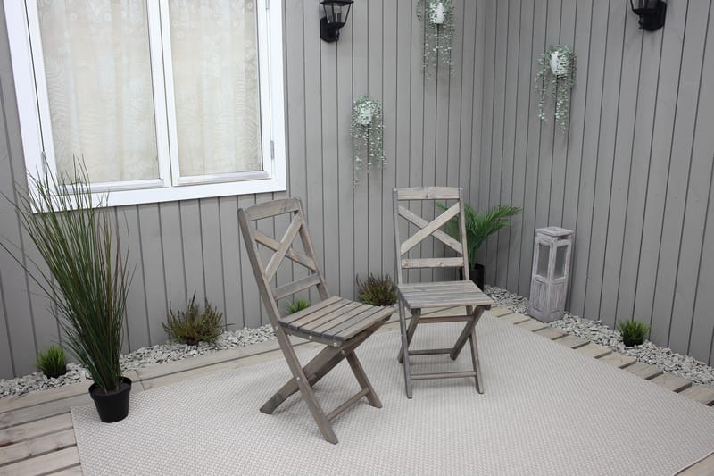 Klaffituoli Edilma - Harmaa - Puutarhakalusteet - Puutarhatuoli - Parveketuoli & taittotuoli ulos