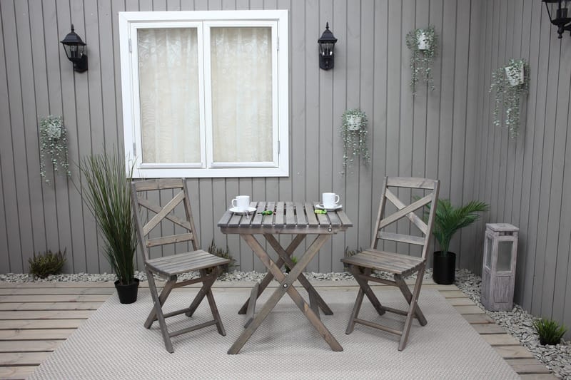 Klaffituoli Edilma - Harmaa - Puutarhakalusteet - Puutarhatuoli - Parveketuoli & taittotuoli ulos