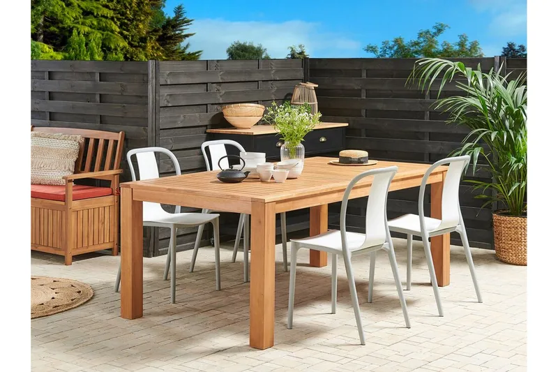 Puutarhatuoli 4 kpl Valkoinen/Harmaa SPEZIA - Valkoinen - Puutarhakalusteet - Puutarhatuoli - Parveketuoli & taittotuoli ulos