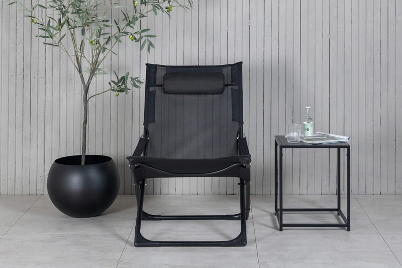 Relaxstol Seville Taitettava pehmusteella - Musta - Puutarhakalusteet - Puutarhatuoli - Parveketuoli & taittotuoli ulos