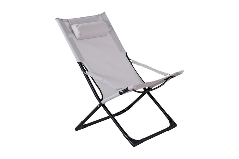 Relaxstol Seville Taitettava pehmusteella, Musta/Harmaa