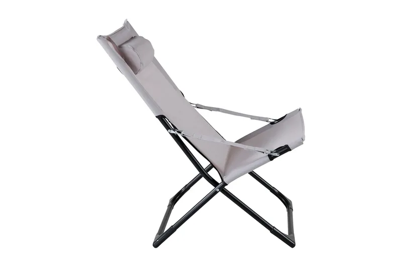 Relaxstol Seville Taitettava pehmusteella - Musta/Harmaa - Puutarhakalusteet - Puutarhatuoli - Parveketuoli & taittotuoli ulos