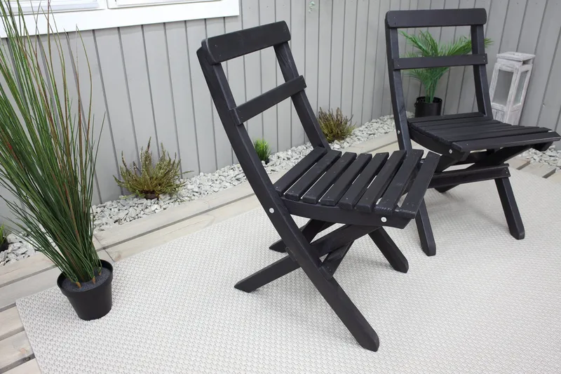 Ruokatuoli Larios - Musta - Puutarhakalusteet - Puutarhatuoli - Parveketuoli & taittotuoli ulos