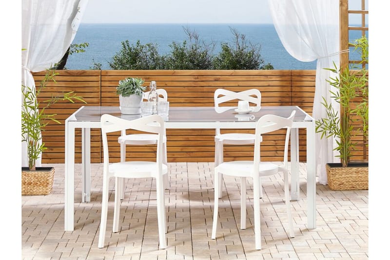 Tuoli 4 kpl Valkoinen CAMOGLI - Valkoinen - Puutarhakalusteet - Puutarhatuoli - Parveketuoli & taittotuoli ulos