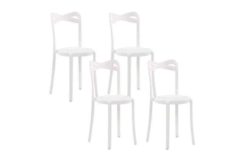 Tuoli 4 kpl Valkoinen CAMOGLI - Valkoinen - Puutarhakalusteet - Puutarhatuoli - Parveketuoli & taittotuoli ulos