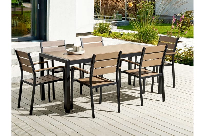 Pereta Käsinojatuoli - Vaaleanruskea/Musta - Puutarhakalusteet - Puutarhatuoli - Karmituoli ulos