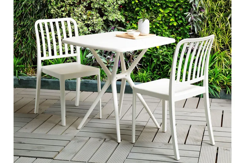 Pesaro Ruokatuoli Ulkokäyttöön - Valkoinen - Puutarhakalusteet - Puutarhatuoli - Karmituoli ulos