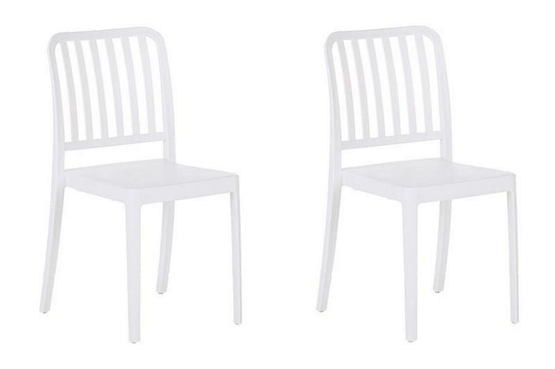 Pesaro Ruokatuoli Ulkokäyttöön - Valkoinen - Puutarhakalusteet - Puutarhatuoli - Karmituoli ulos