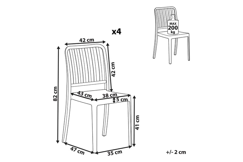 Pesaro Ruokatuoli Ulkokäyttöön - Valkoinen - Puutarhakalusteet - Puutarhatuoli - Karmituoli ulos