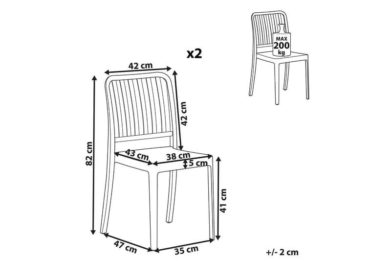 Pesaro Ruokatuoli Ulkokäyttöön - Valkoinen - Puutarhakalusteet - Puutarhatuoli - Karmituoli ulos