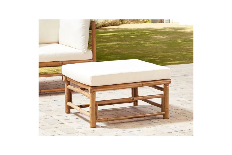 Puutarhajalkarahi Cerreto Valkoinen/vaalea puu - Valkoinen/vaalea puu - Puutarhakalusteet - Puutarhatuoli - Jalkarahi & jakkara ulkokäyttöön