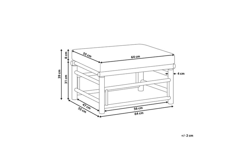Puutarhajalkarahi Cerreto Valkoinen/vaalea puu - Valkoinen/vaalea puu - Puutarhakalusteet - Puutarhatuoli - Jalkarahi & jakkara ulkokäyttöön