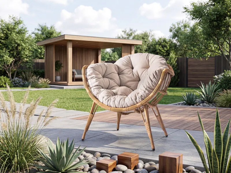 puutarhakalusteet NO_BRAND NUBIA 341 -seisova nojatuoli ruskea, beige - Puutarhakalusteet - Puutarhatuoli - Ulkotilan nojatuolit