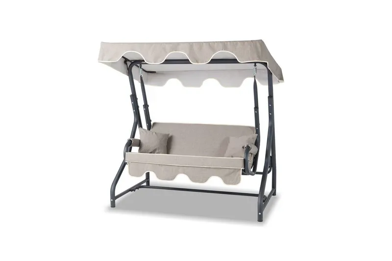 Puutarhan kaksinkertainen keinutuoli Laziuki (170 x 165 x 110 cm) Antrasiitti / Harmaa - Antrasiitti / Harmaa - Puutarhakalusteet - Puutarhatuoli - Riipputuoli