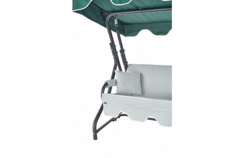 Puutarhan kaksinkertainen keinutuoli Laziuki (170 x 165 x 110 cm) Vaaleanharmaa Vihreä - Vaaleanharmaa Vihreä - Puutarhakalusteet - Puutarhatuoli - Riipputuoli