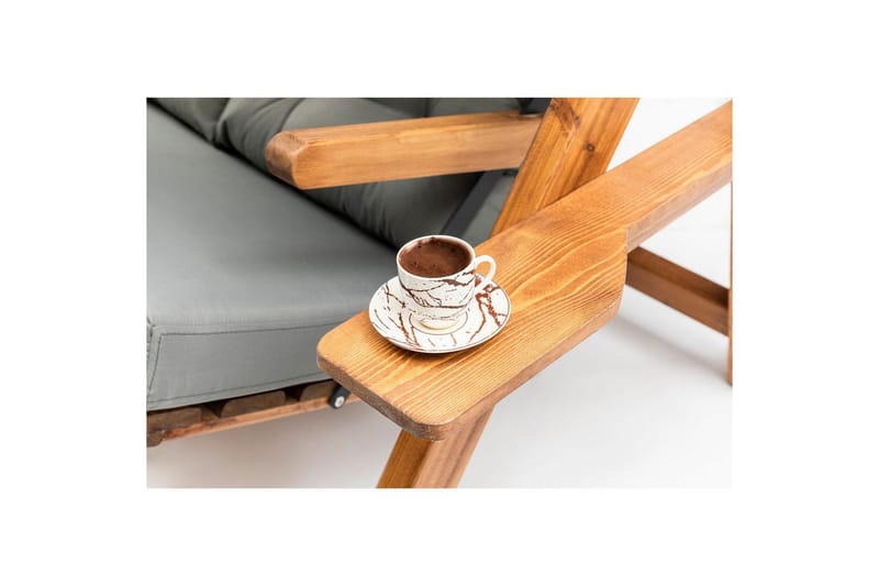 Puutarhan kaksinkertainen keinutuoli Limca Keinu Harmaa - Harmaa - Puutarhakalusteet - Puutarhatuoli - Riipputuoli