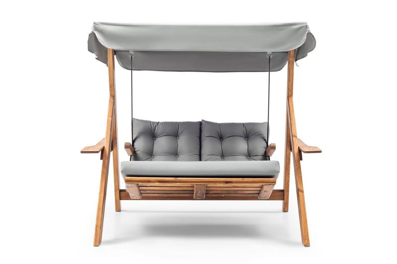 Puutarhan kaksinkertainen keinutuoli Limca Keinu Harmaa - Harmaa - Puutarhakalusteet - Puutarhatuoli - Riipputuoli