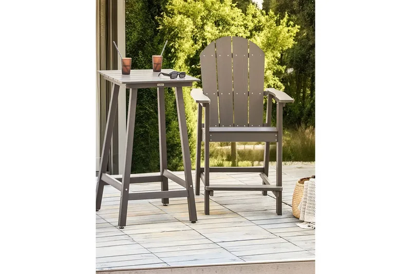 Puutarhatuoli Adirondack - Harmaa, 58x71x124 cm - Puutarhakalusteet - Puutarhatuoli - Karmituoli ulos