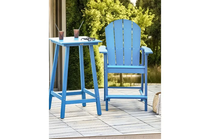 Puutarhatuoli Adirondack - Sininen, 58x71x124 cm - Puutarhakalusteet - Puutarhatuoli - Karmituoli ulos