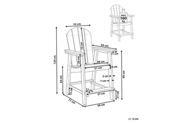 Puutarhatuoli Adirondack - Punainen, 58x71x124 cm - Puutarhakalusteet - Puutarhatuoli - Karmituoli ulos