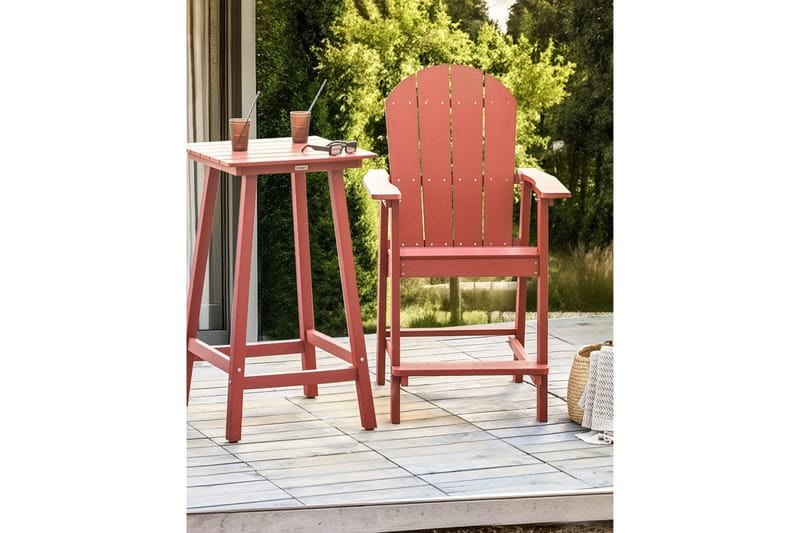Puutarhatuoli Adirondack - Punainen, 58x71x124 cm - Puutarhakalusteet - Puutarhatuoli - Karmituoli ulos