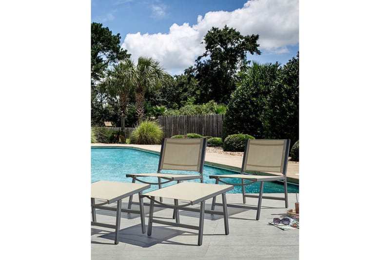 Puutarhatuoli Marceddi - Beige, musta - Puutarhakalusteet - Puutarhatuoli - Ulkotilan nojatuolit