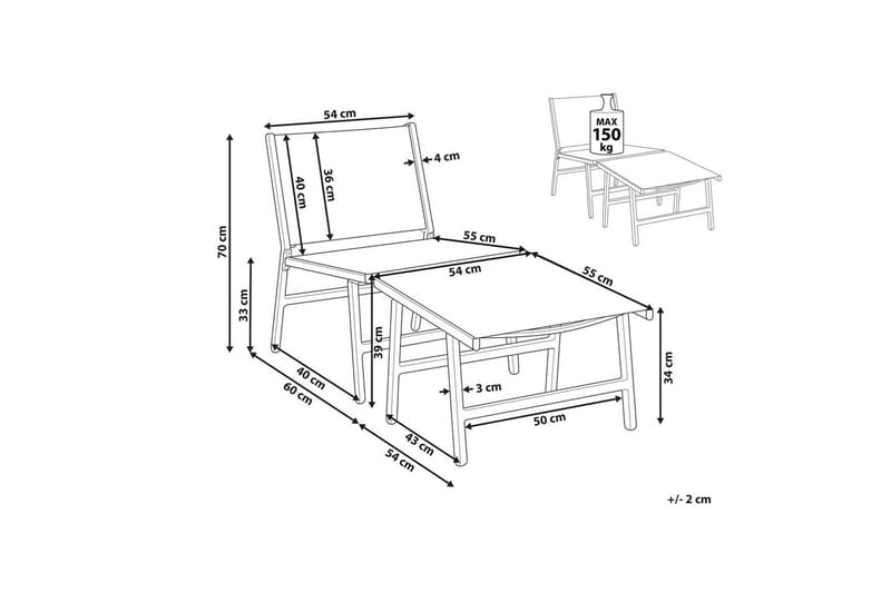Puutarhatuoli Marceddi - Beige, musta - Puutarhakalusteet - Puutarhatuoli - Ulkotilan nojatuolit