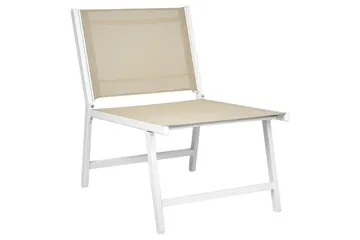 Puutarhatuoli Marceddi - Beige, valkoinen - Puutarhakalusteet - Puutarhatuoli - Ulkotilan nojatuolit