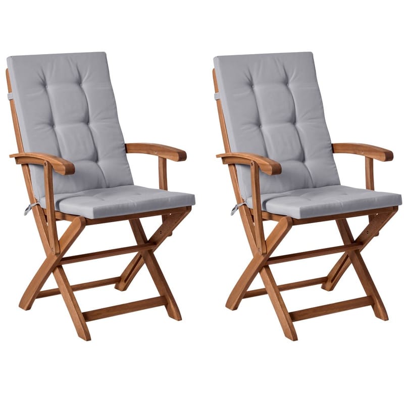 Puutarhatuoli Maui Premium 2-pakkaus - Vaalea puu, vaaleanharmaa - Puutarhakalusteet - Puutarhatuoli - Karmituoli ulos