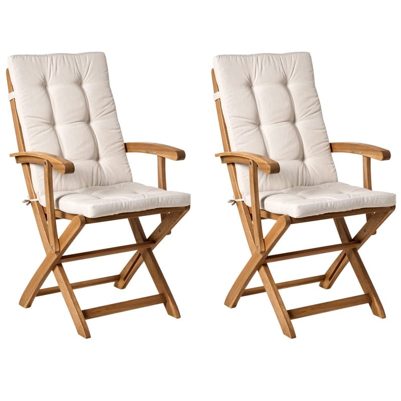 Puutarhatuoli Maui Premium 2-pakkaus - Vaalea puu, beige - Puutarhakalusteet - Puutarhatuoli - Karmituoli ulos