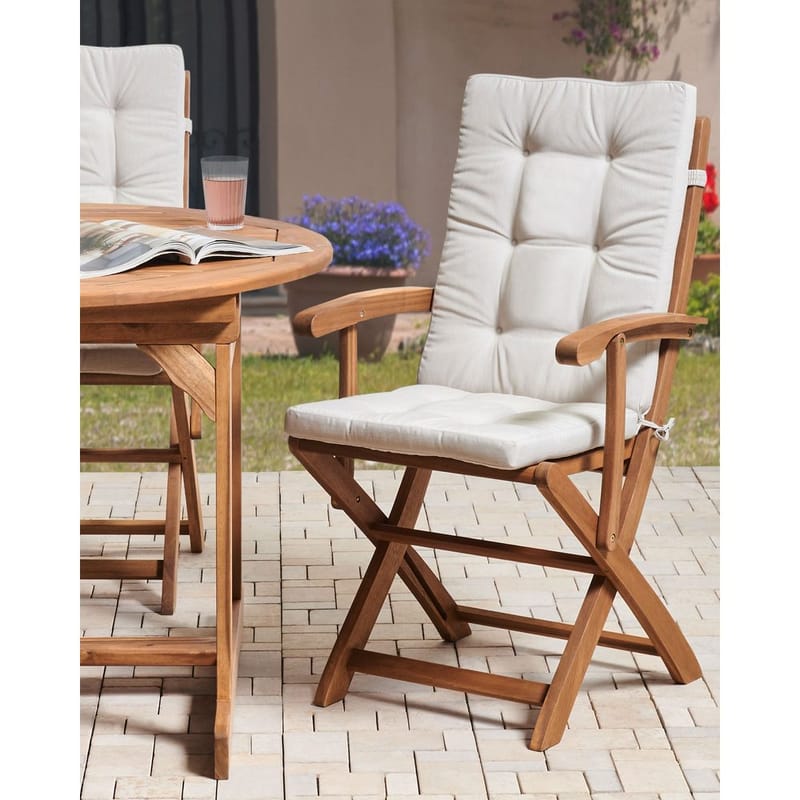 Puutarhatuoli Maui Premium 2-pakkaus - Vaalea puu, beige - Puutarhakalusteet - Puutarhatuoli - Karmituoli ulos