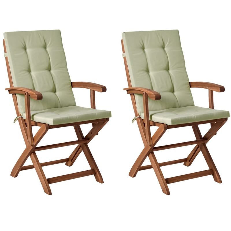 Puutarhatuoli Maui Premium 2-pakkaus - Vaalea puu, vihreä - Puutarhakalusteet - Puutarhatuoli - Karmituoli ulos